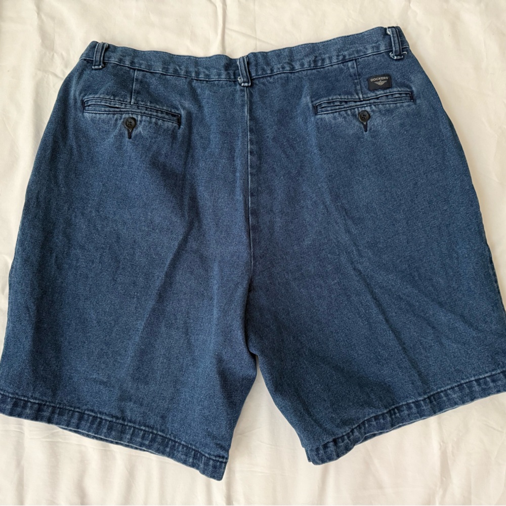Mens Vintage Dockers Denim Pleated Front Shorts‎ size 38 - Picture 4 of 5